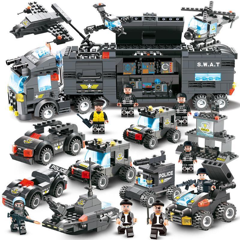 Building Blocks Police Truck Set Ages 6+