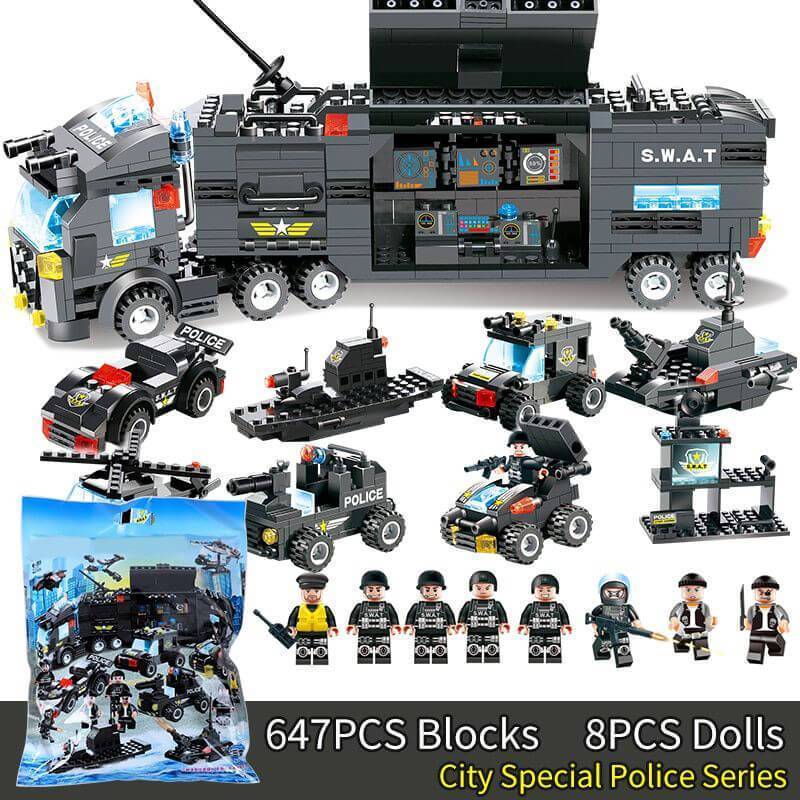 Building Blocks Police Truck Set Ages 6+