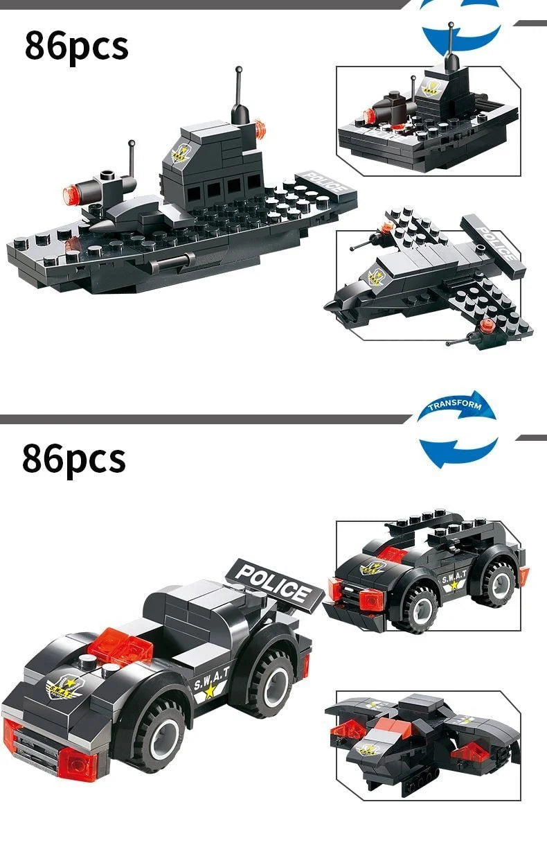 Building Blocks Police Truck Set Ages 6+