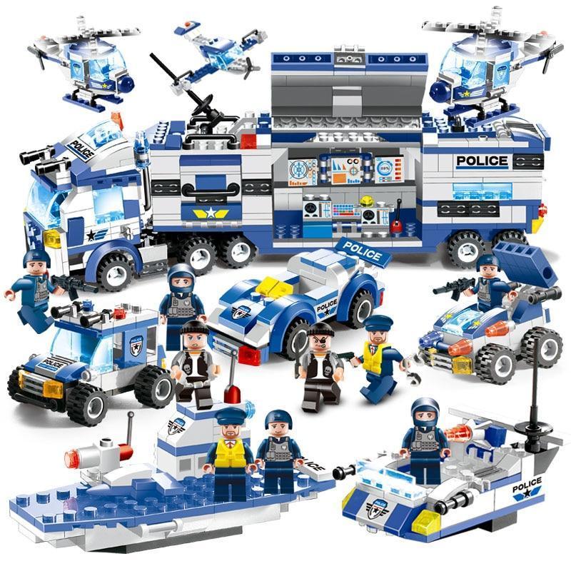 Building Blocks Set Police Truck & Base Complete