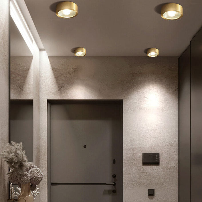 Built-In LED Dimmable Copper Flush Mount Ceiling Light