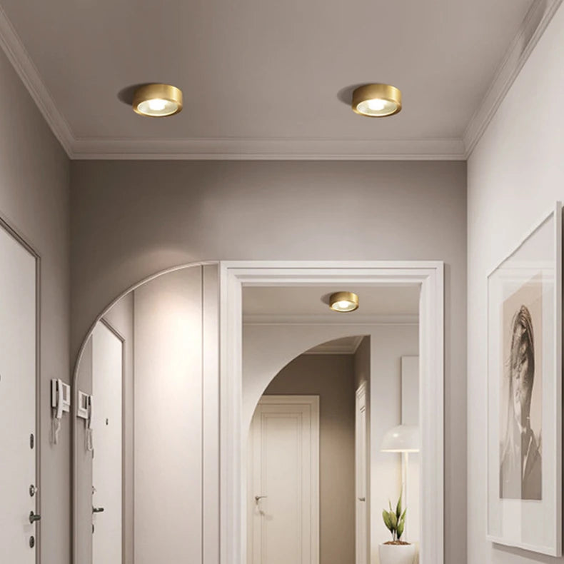 Built-In LED Dimmable Copper Flush Mount Ceiling Light