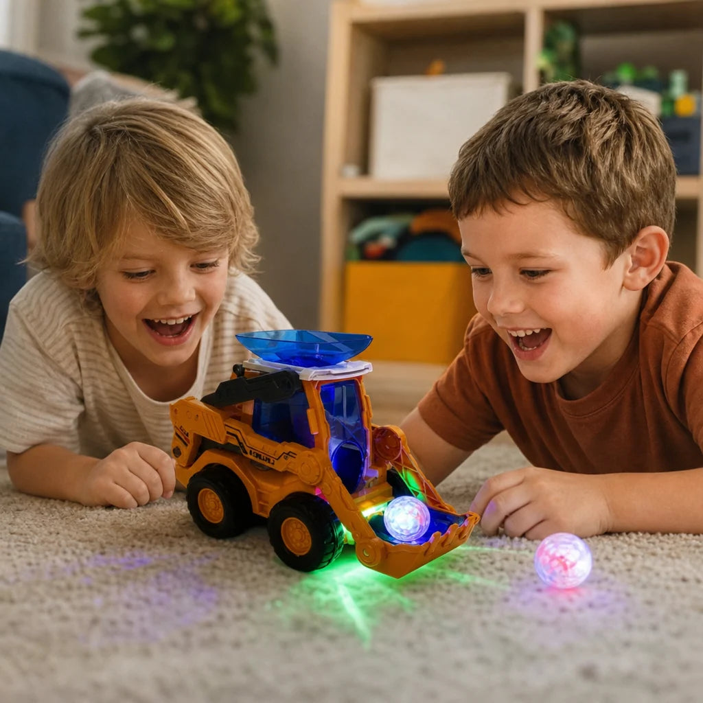 Bulldozer Toy Ball Launcher & Lights