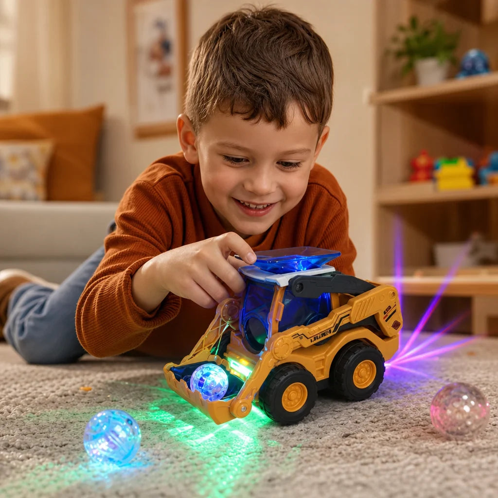 Bulldozer Toy Ball Launcher & Lights