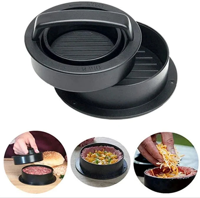 Burger Patty Press Adjustable Thickness Removable Mold & Easy Clean