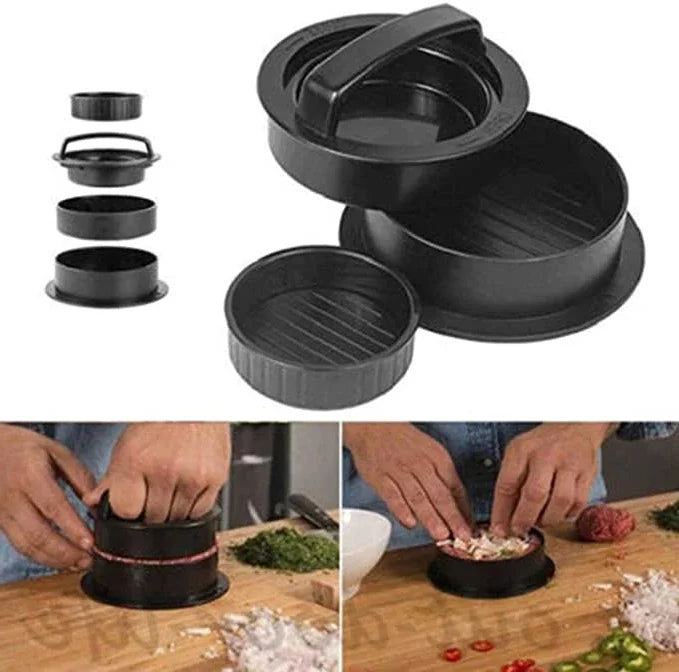 Burger Patty Press Adjustable Thickness Removable Mold & Easy Clean