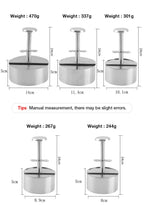Burger Press Non-Stick Stainless Steel Five Sizes Dishwasher Safe