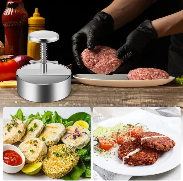 Burger Press Non-Stick Stainless Steel Five Sizes Dishwasher Safe