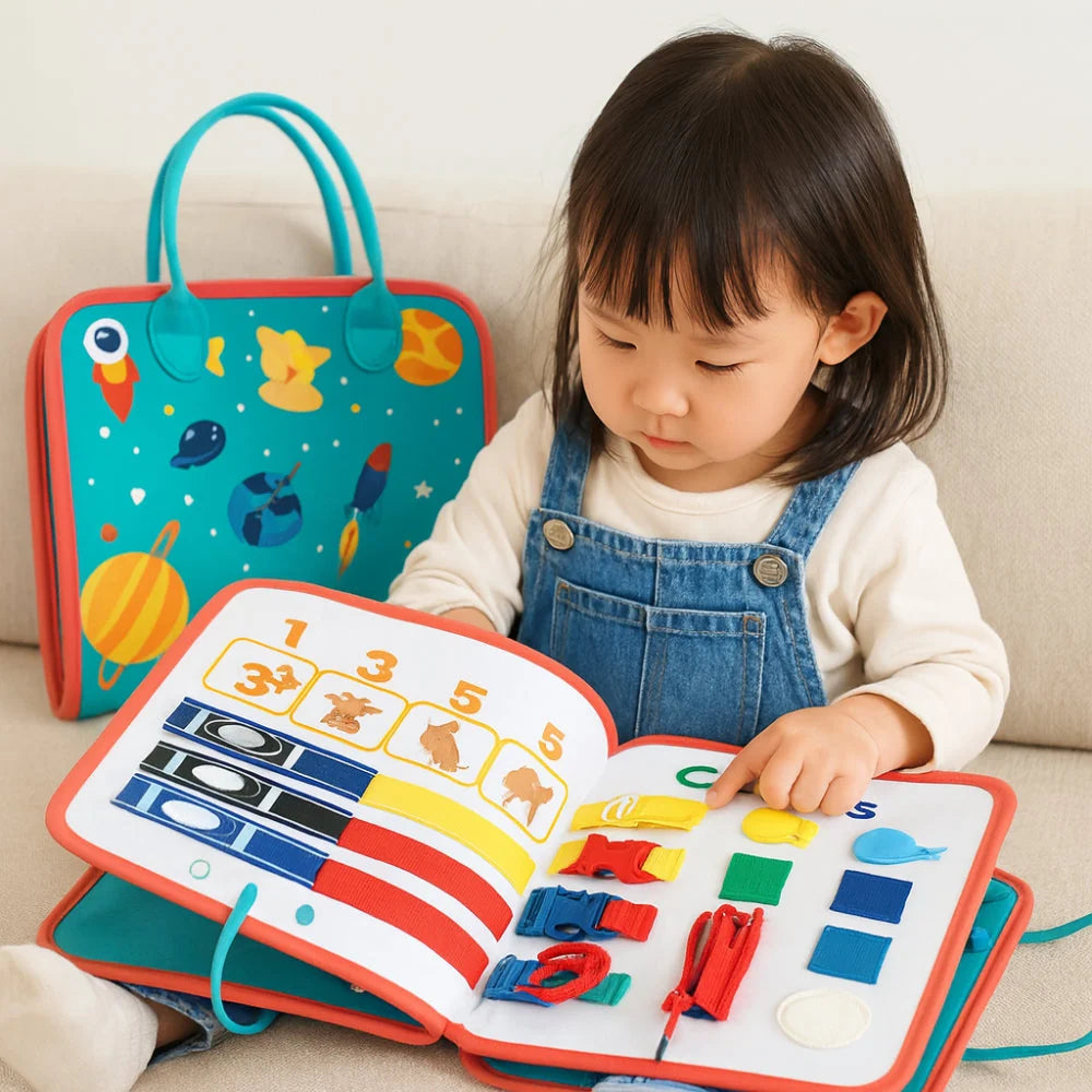 Busy Board Sensory Foldable Felt Travel Case