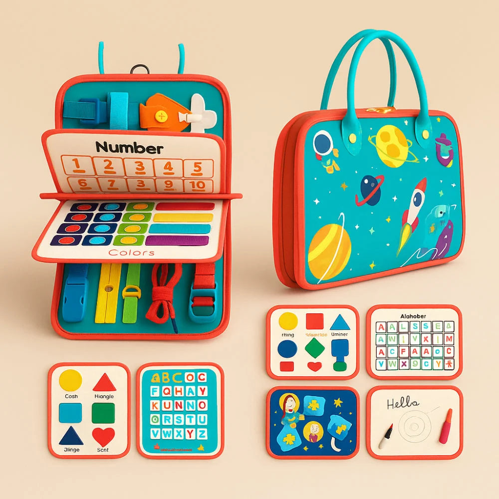 Busy Board Sensory Foldable Felt Travel Case