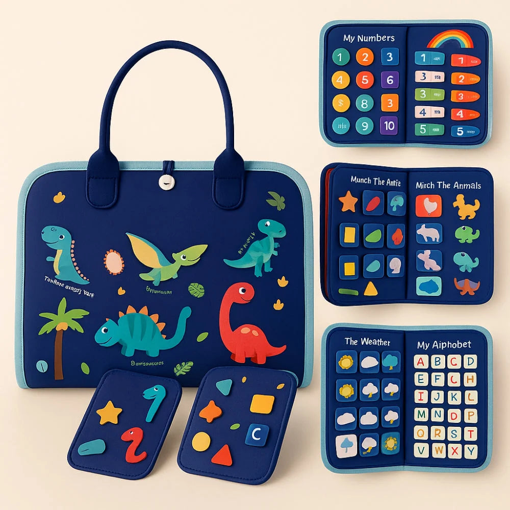 Busy Board Sensory Foldable Felt Travel Case