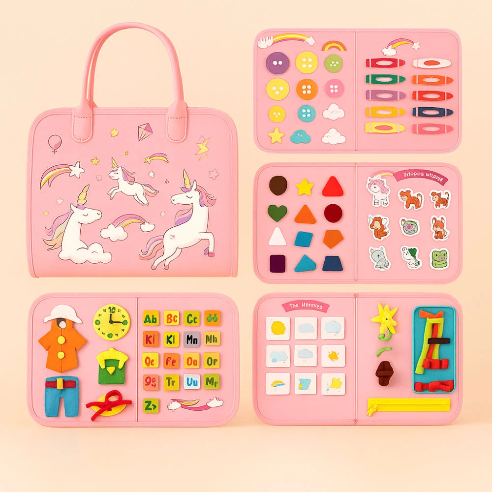 Busy Board Sensory Foldable Felt Travel Case