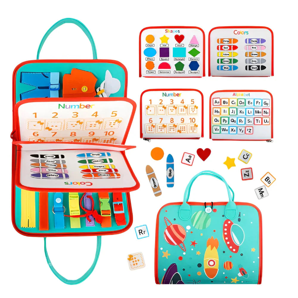 Busy Board Sensory Foldable Felt Travel Case