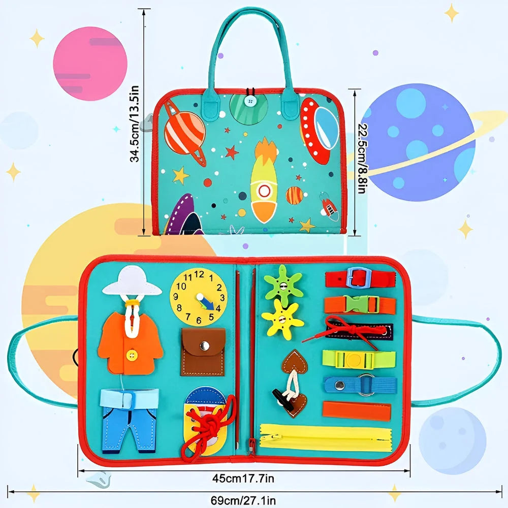 Busy Board Sensory Foldable Felt Travel Case