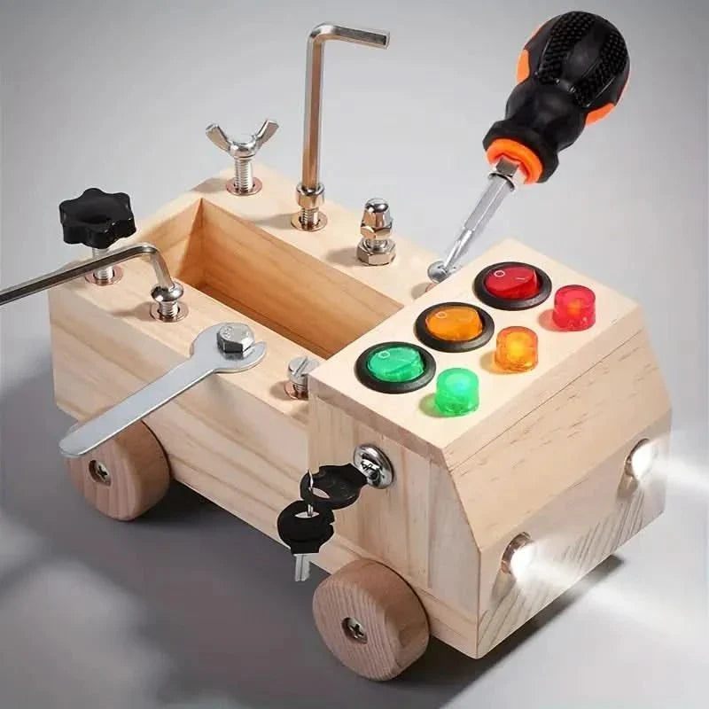 Busy Board Wooden LED Traffic Lights & Switches