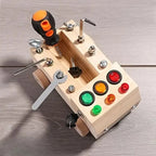 Busy Board Wooden LED Traffic Lights & Switches