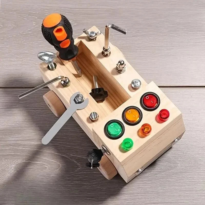 Busy Board Wooden LED Traffic Lights & Switches