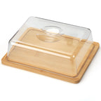 Butter Dish Rectangular Bamboo Lid Keeps Butter Fresh