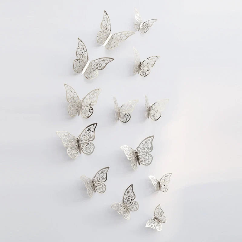 Butterfly Wall Decals 3D Metallic Removable