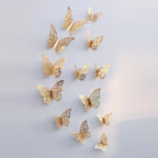 Butterfly Wall Decals 3D Metallic Removable