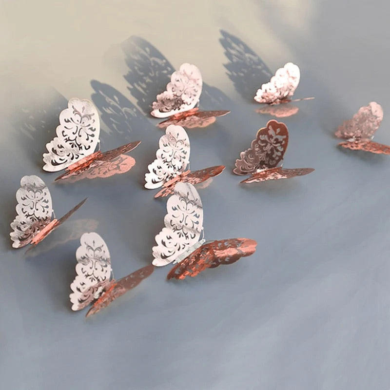 Butterfly Wall Decals 3D Metallic Removable