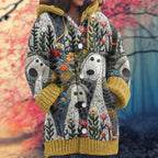 Button-Up Hoodie Cozy Printed Deep Pockets