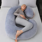 C-Shaped Body Pillow Contoured Support Machine-Washable Cover