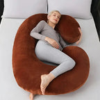 C-Shaped Body Pillow Contoured Support Machine-Washable Cover