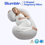 C-Shaped Body Pillow Contoured Support Machine-Washable Cover