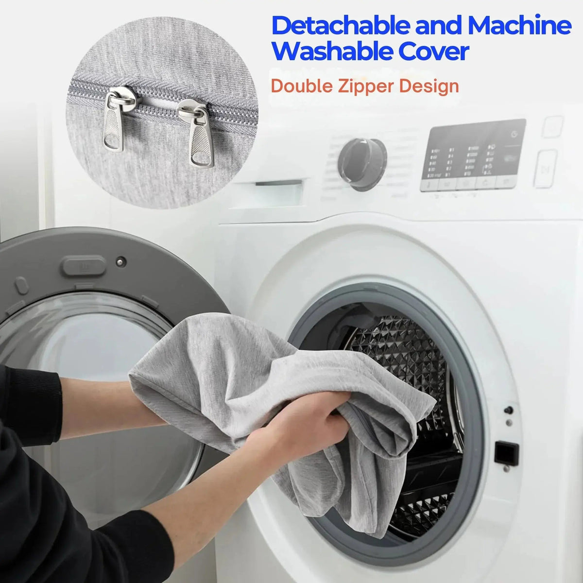C-Shaped Body Pillow Contoured Support Machine-Washable Cover