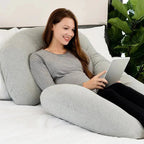 C-Shaped Body Pillow Contoured Support Machine-Washable Cover