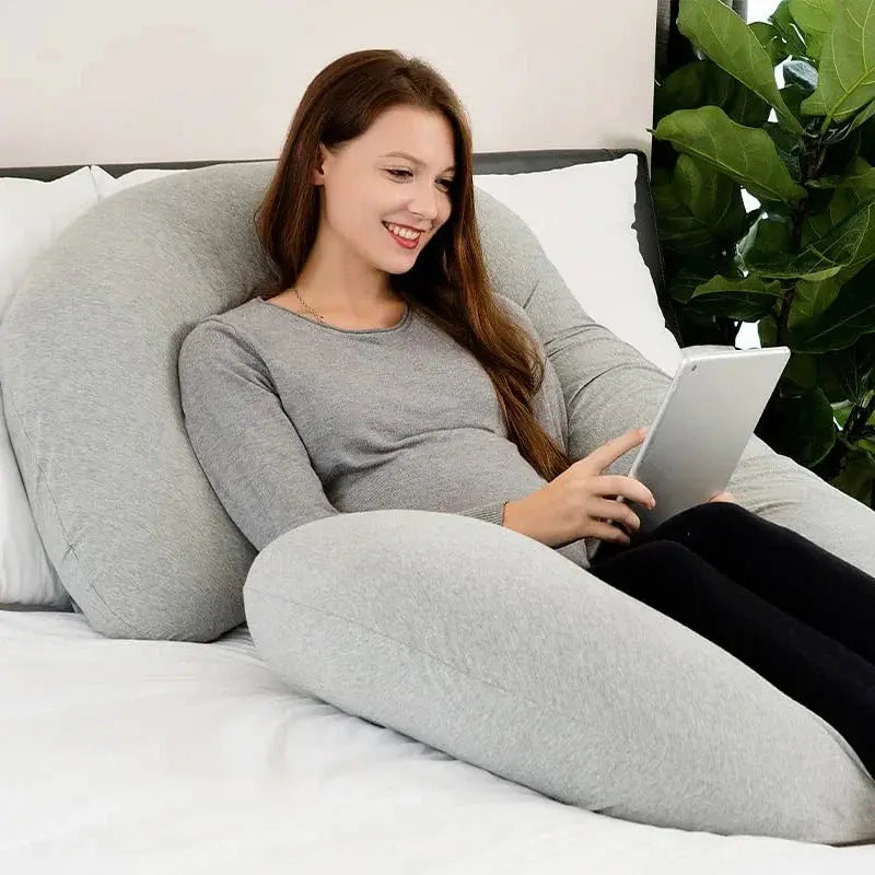 C-Shaped Body Pillow Contoured Support Machine-Washable Cover