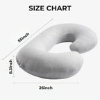 C-Shaped Body Pillow Contoured Support Machine-Washable Cover