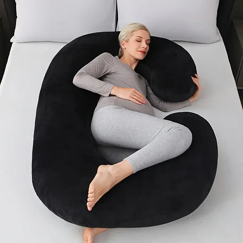 C-Shaped Body Pillow Contoured Support Machine-Washable Cover