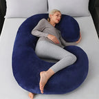 C-Shaped Body Pillow Contoured Support Machine-Washable Cover