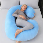 C-Shaped Body Pillow Contoured Support Machine-Washable Cover
