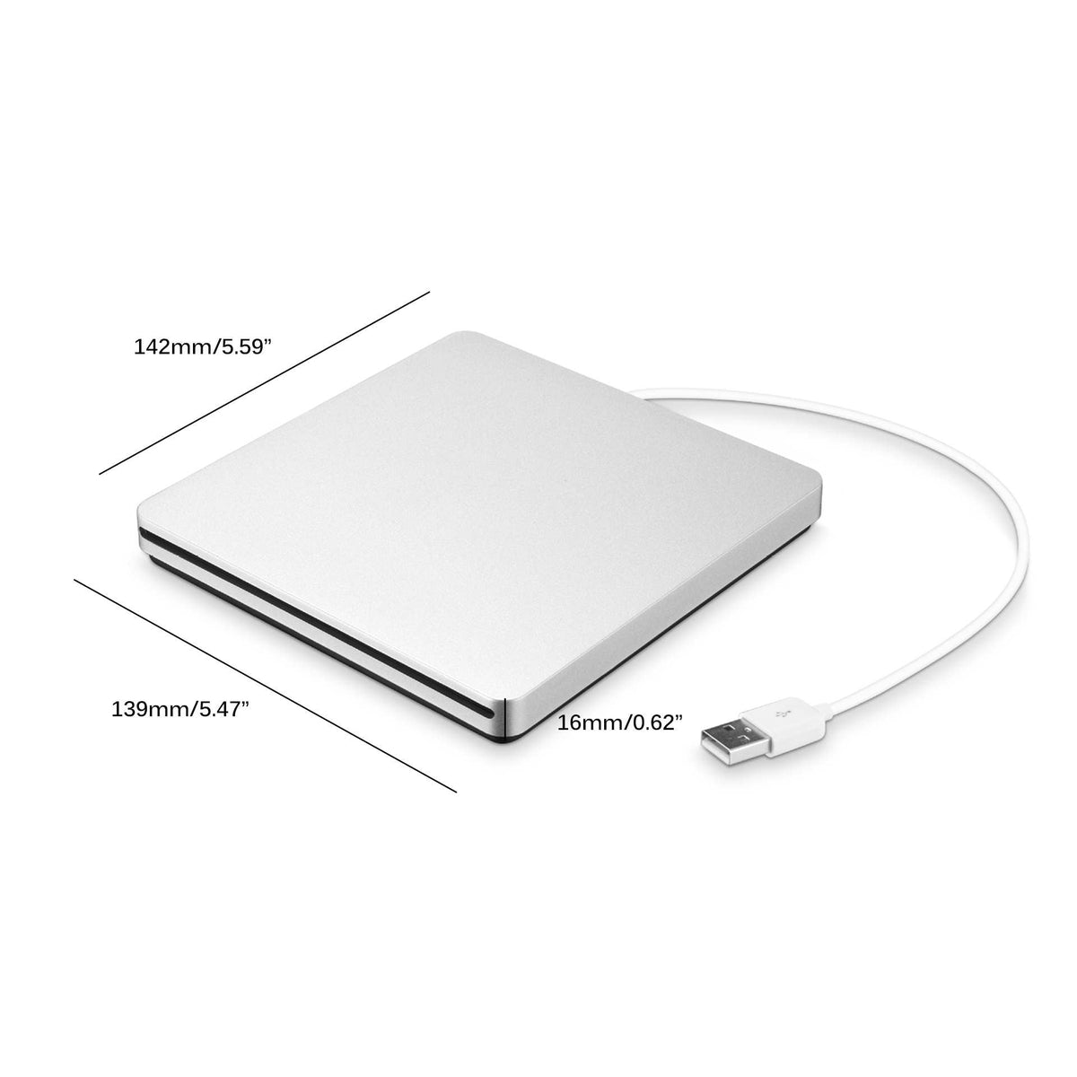 CD/DVD Drive Slim USB Plug-and-Play
