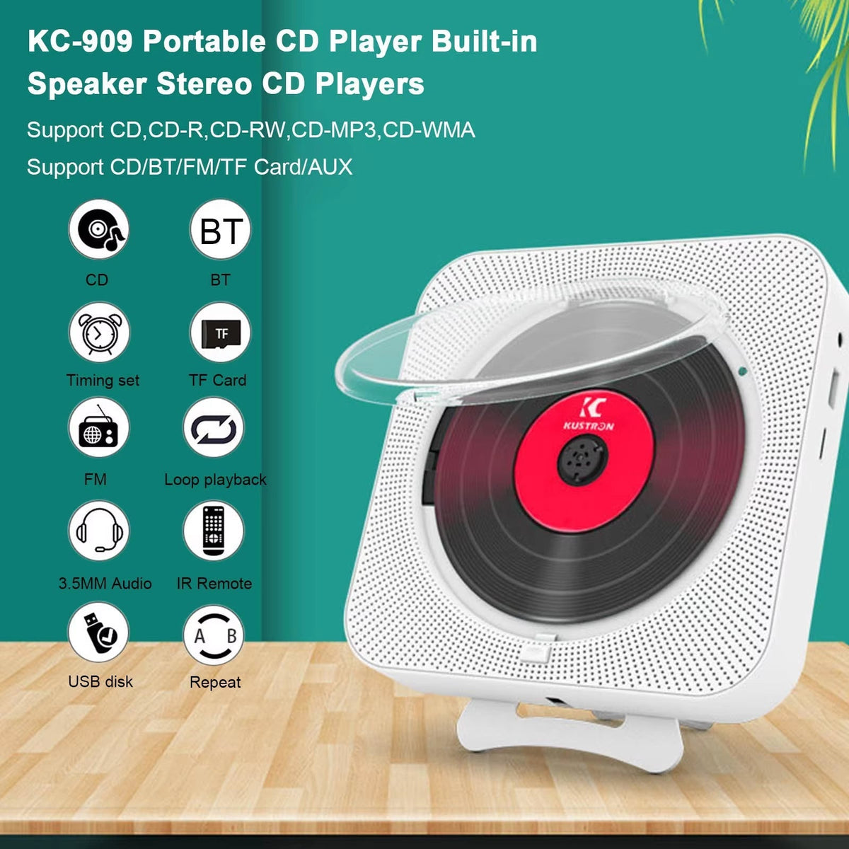 CD Player 6-in-1 Bluetooth & FM Radio