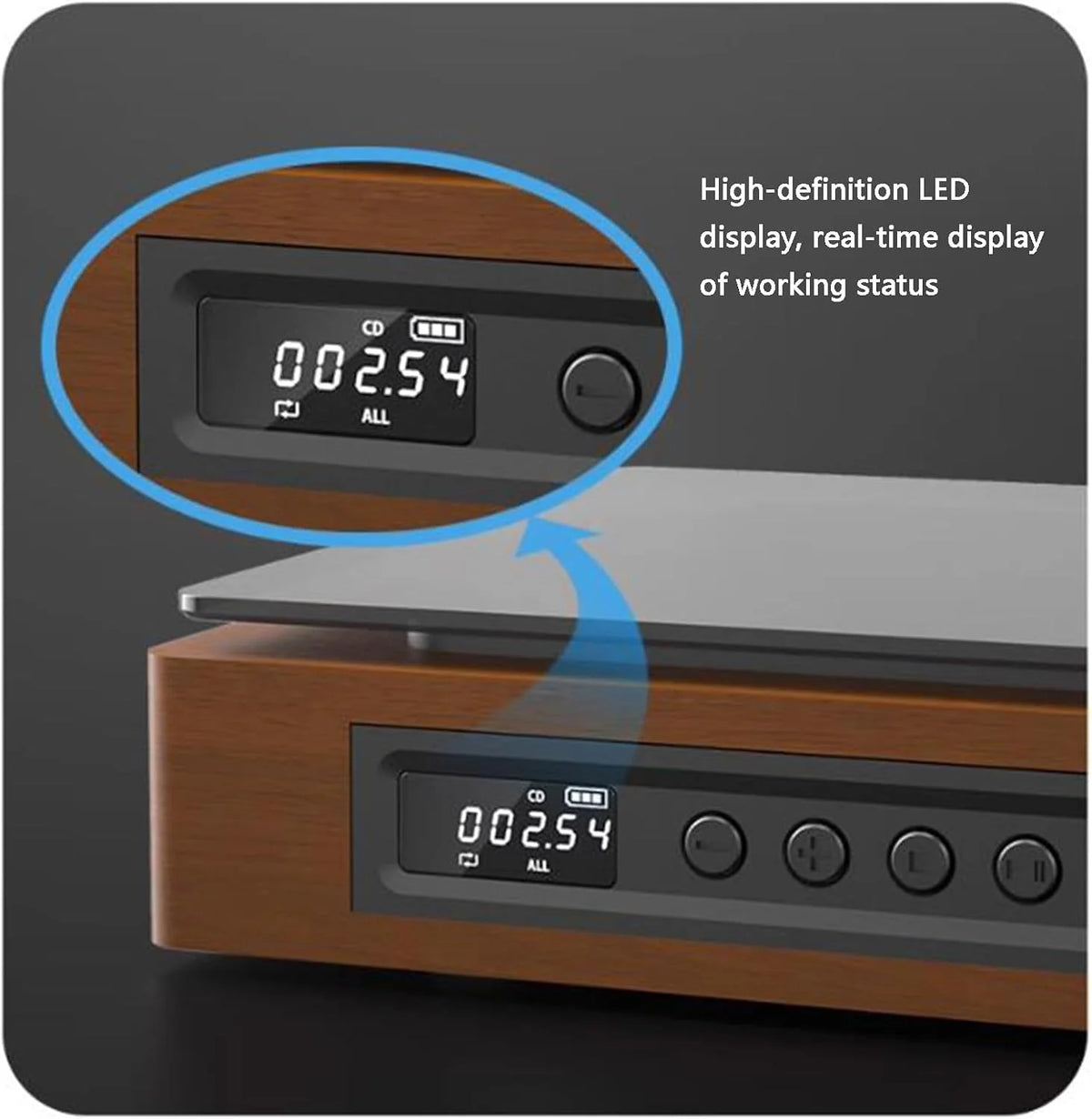 CD Player Bluetooth & FM Radio LCD Display