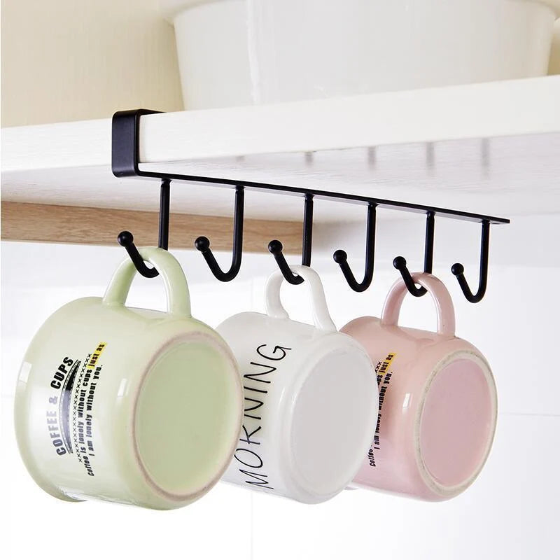 Cabinet Door Rack Nail-Free Wrought Iron 22 lb Capacity
