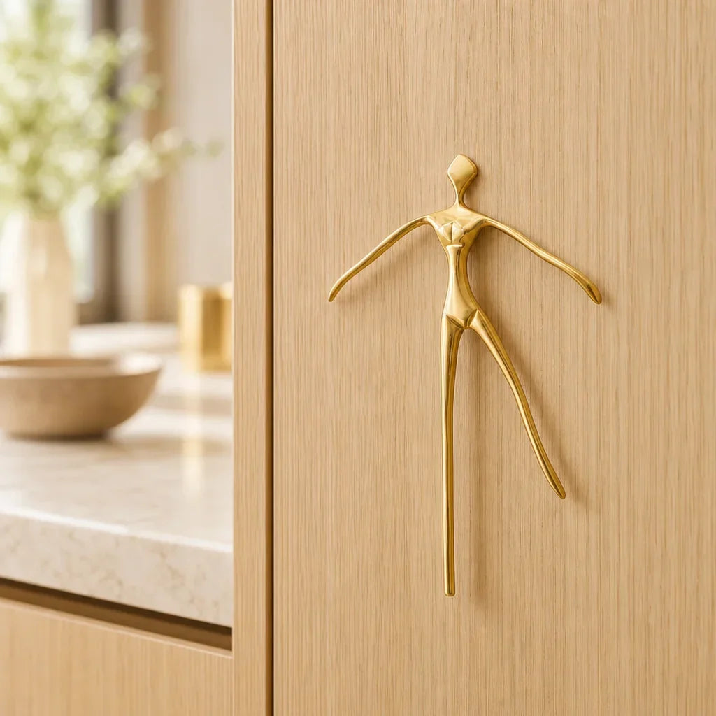 Cabinet Handle Solid Brass Thinker Design