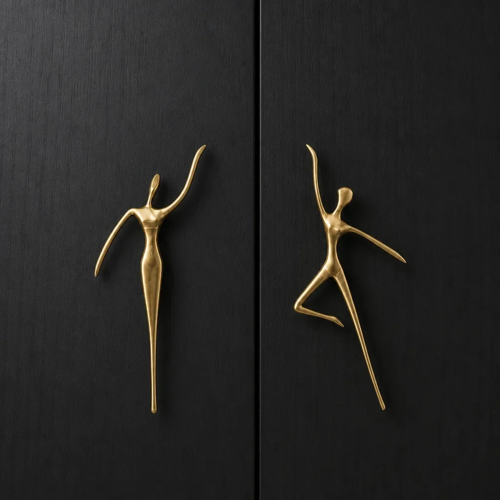 Cabinet Handle Solid Brass Thinker Design