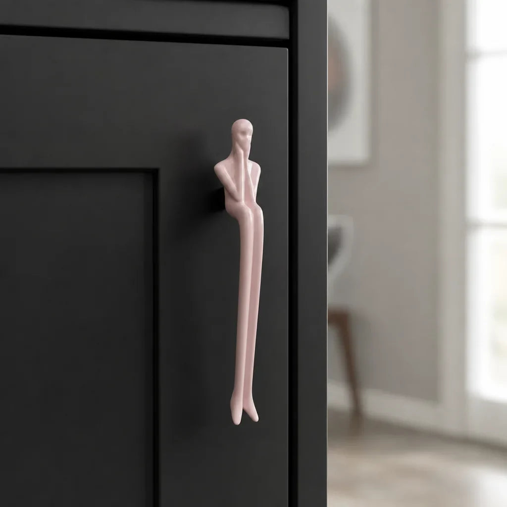 Cabinet Handle Solid Brass Thinker Design