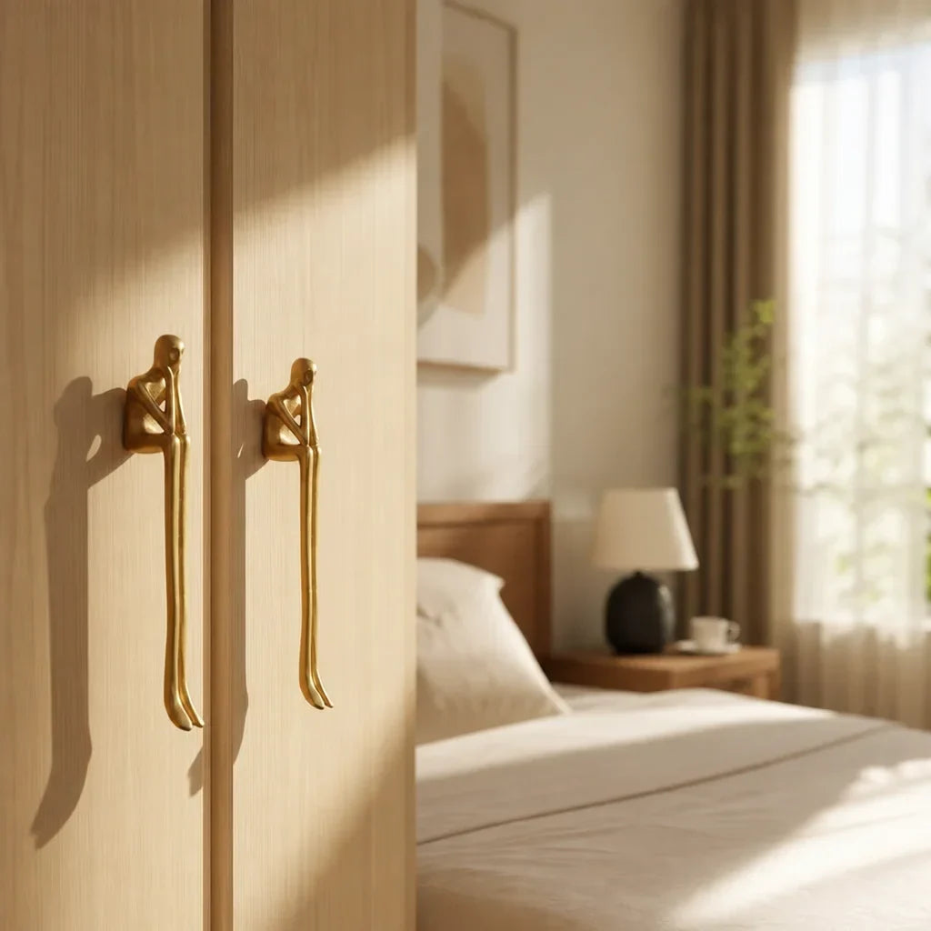 Cabinet Handle Solid Brass Thinker Design