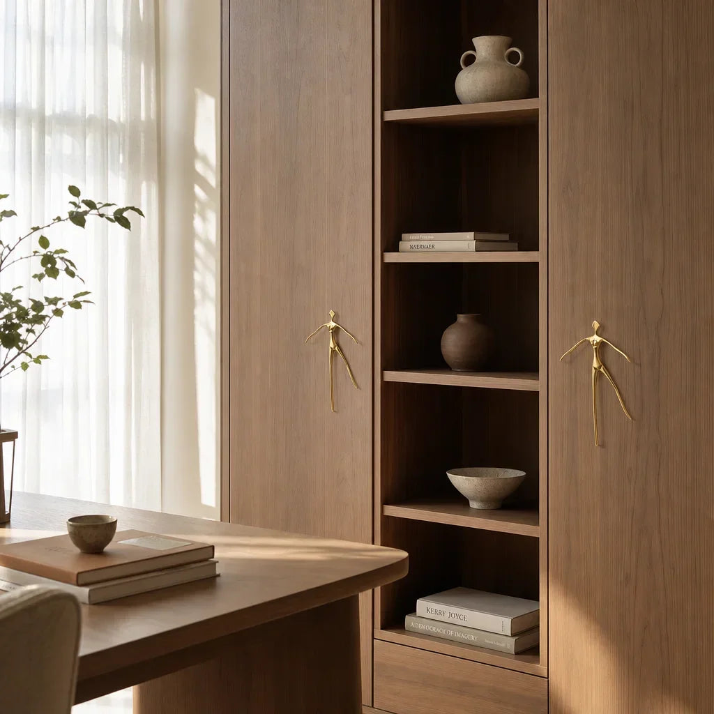 Cabinet Handle Solid Brass Thinker Design