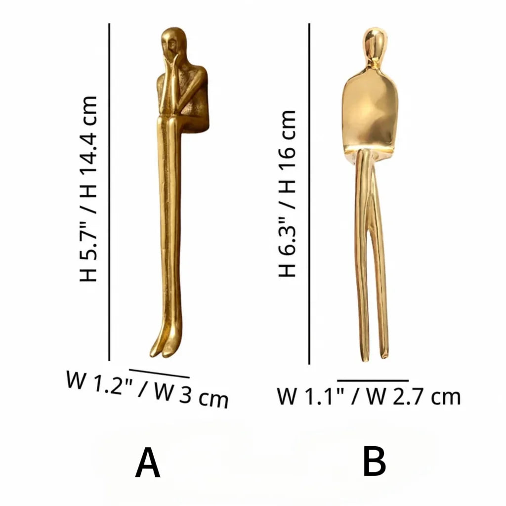 Cabinet Handle Solid Brass Thinker Design