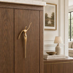 Cabinet Handle Solid Brass Thinker Design