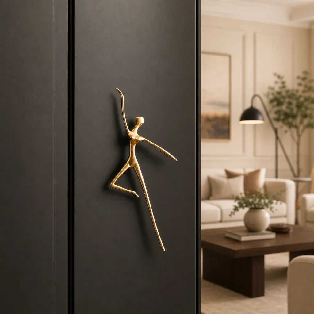 Cabinet Handle Solid Brass Thinker Design