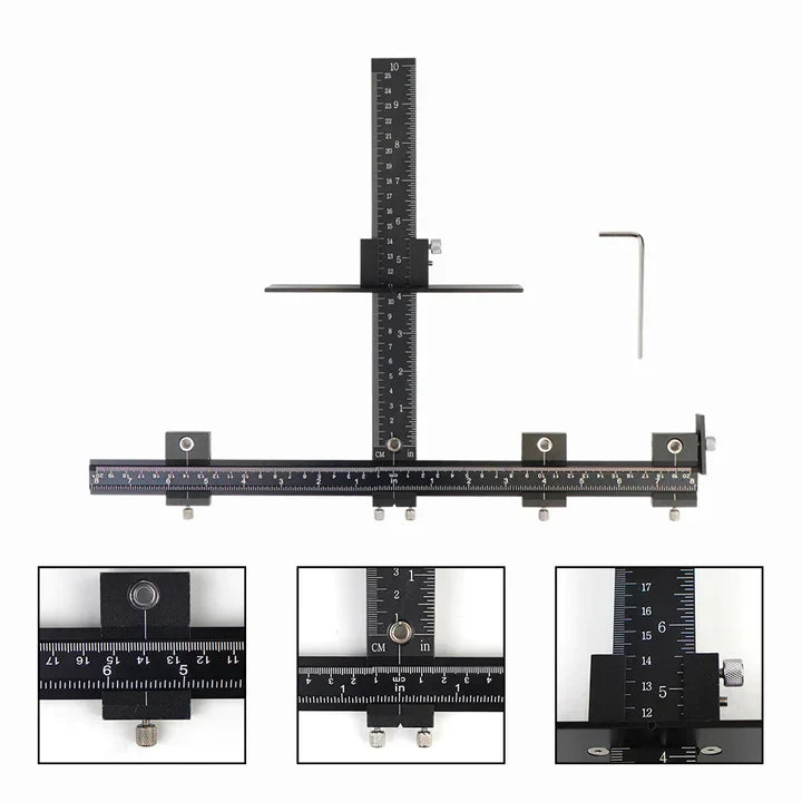Cabinet Installation Template Anodized Aluminum & Hardened Steel Bushings