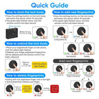 Cabinet Lock Fingerprint Quick Unlock No-Drill Mounting